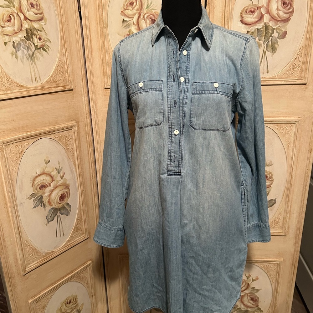 Light Blue Denim Shirt Dress
